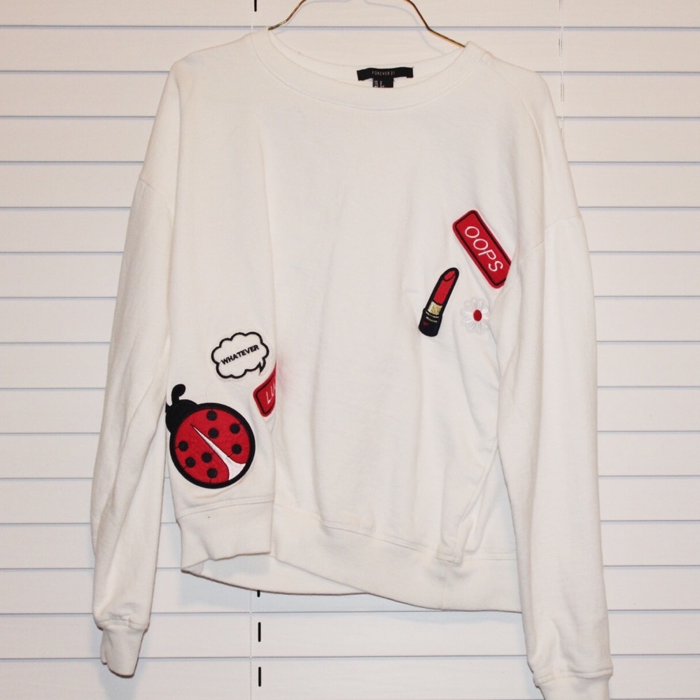 Forever 21 Patch Crew Neck